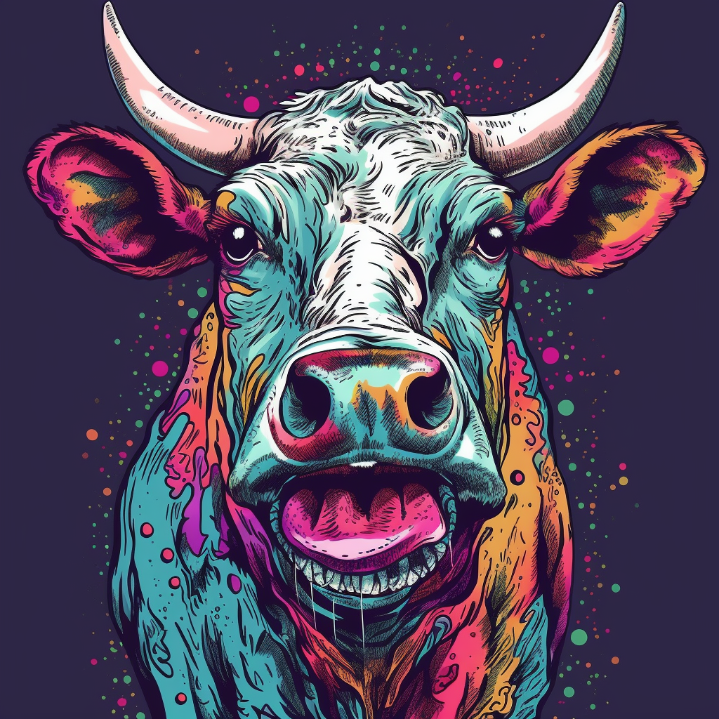 Abstract Paint Bull Diamond Art Kit