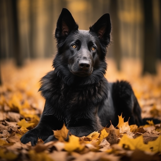 Black German Shepherd Leaves Diamond Art Kit