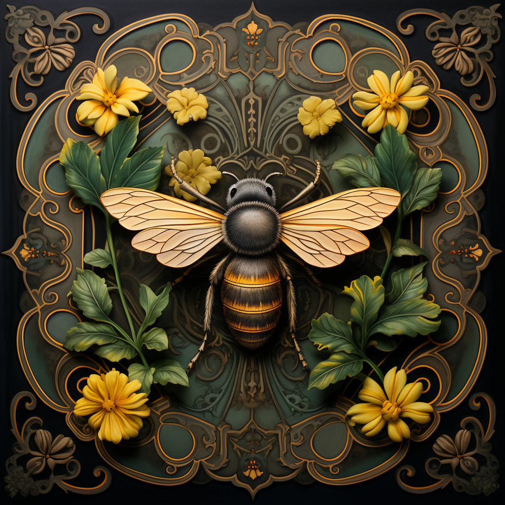 Yellow Flower Bee Design Diamond Art Kit