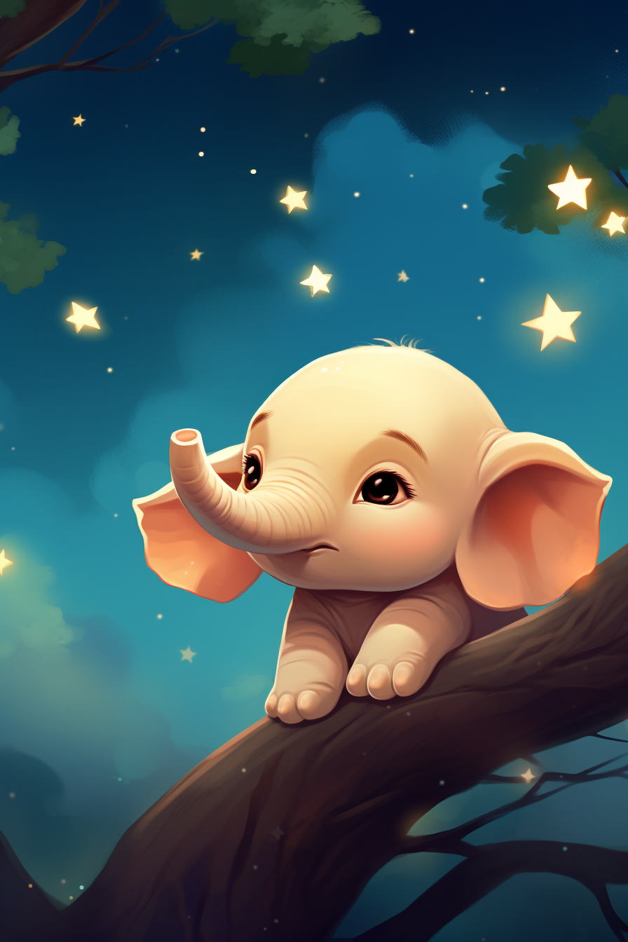 Baby Elephant Stars Diamond Art Kit