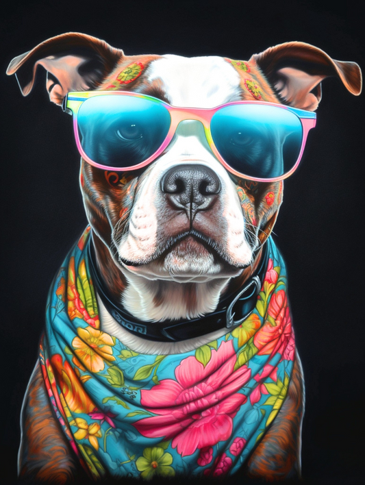 Pitbull Fashion Scarf Diamond Art Kit