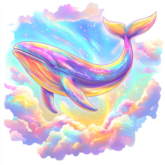 Pastel Sky Whale Diamond Art Kit