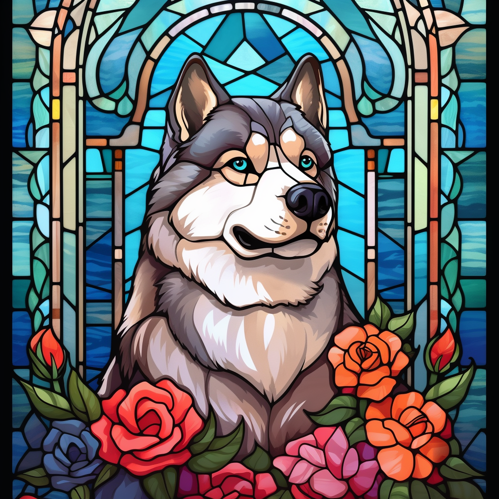 Alaskan Malamute Abstract Diamond Art Kit