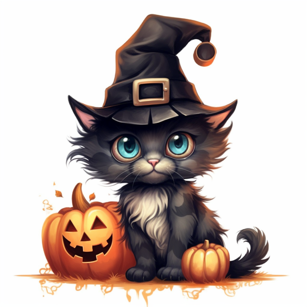 Blue Eyed Witch Kitten Diamond Art Kit