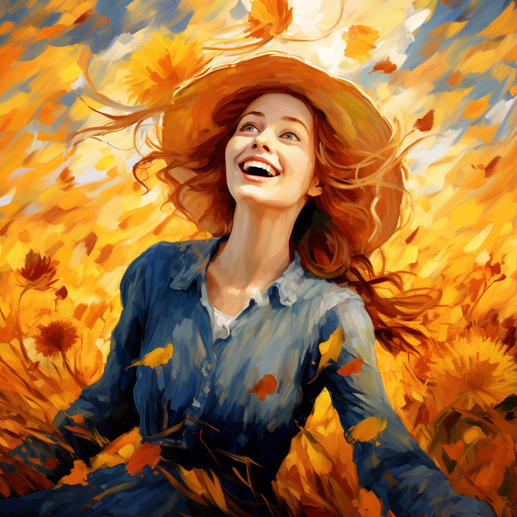 Blowing Leaves Woman Diamond Art Kit