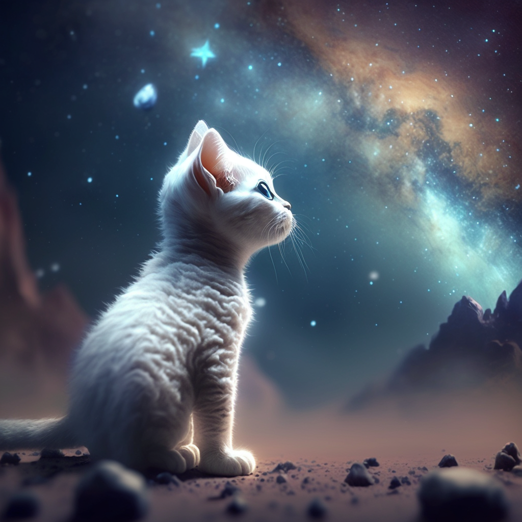Little White Kitten Galaxy Diamond Art Kit