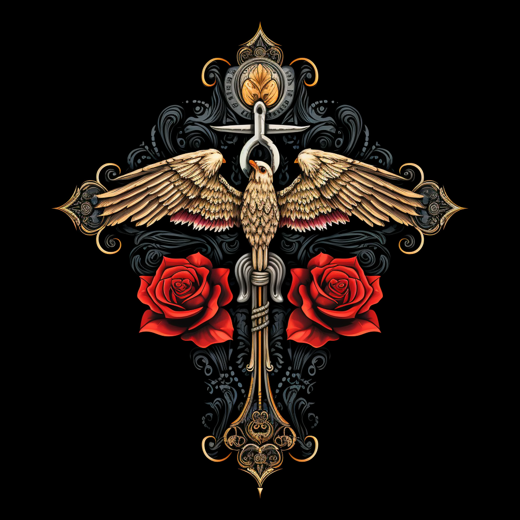 Two Red Rose Bird Cross Diamond Art Kit