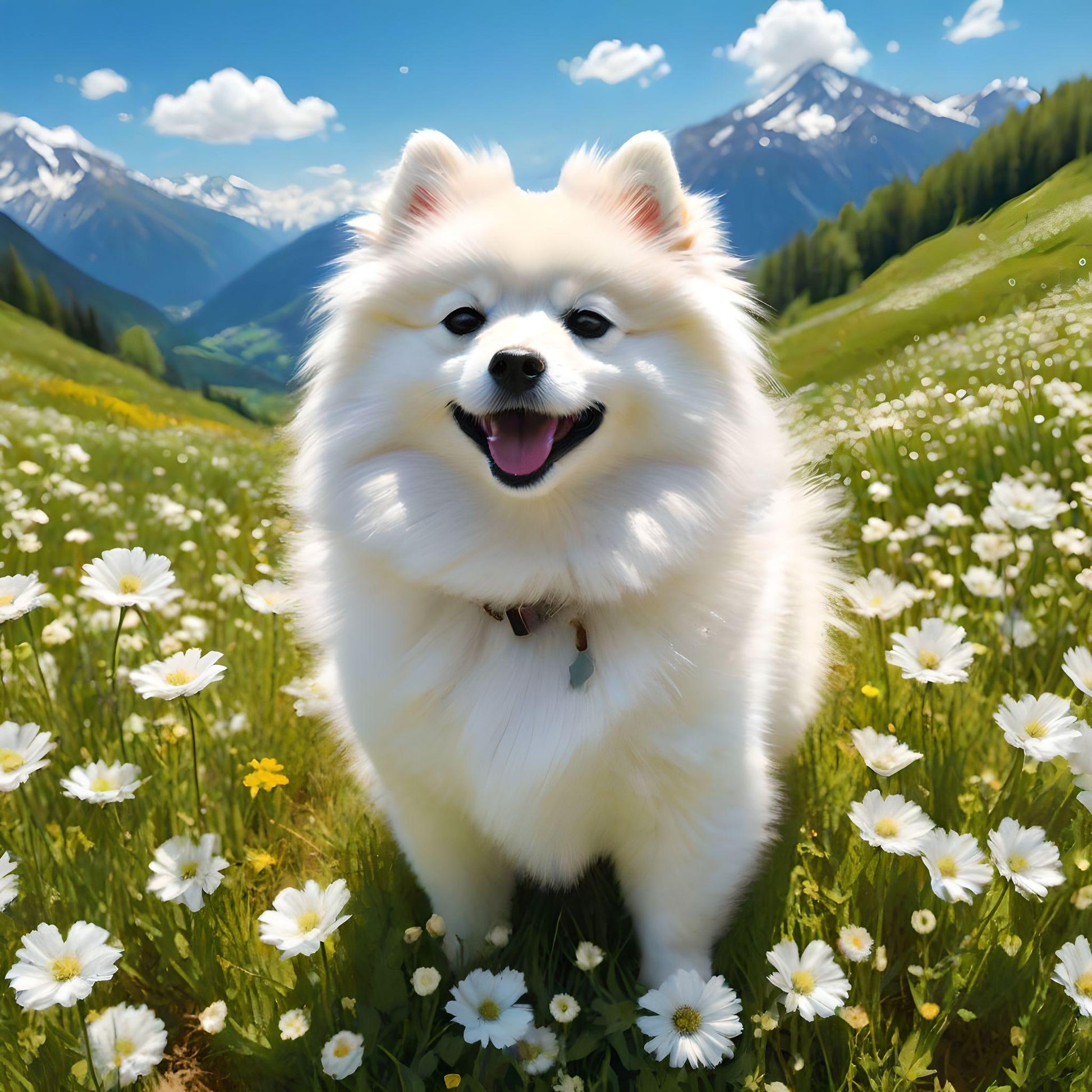 German Spitz Meadow Diamond Art Kit
