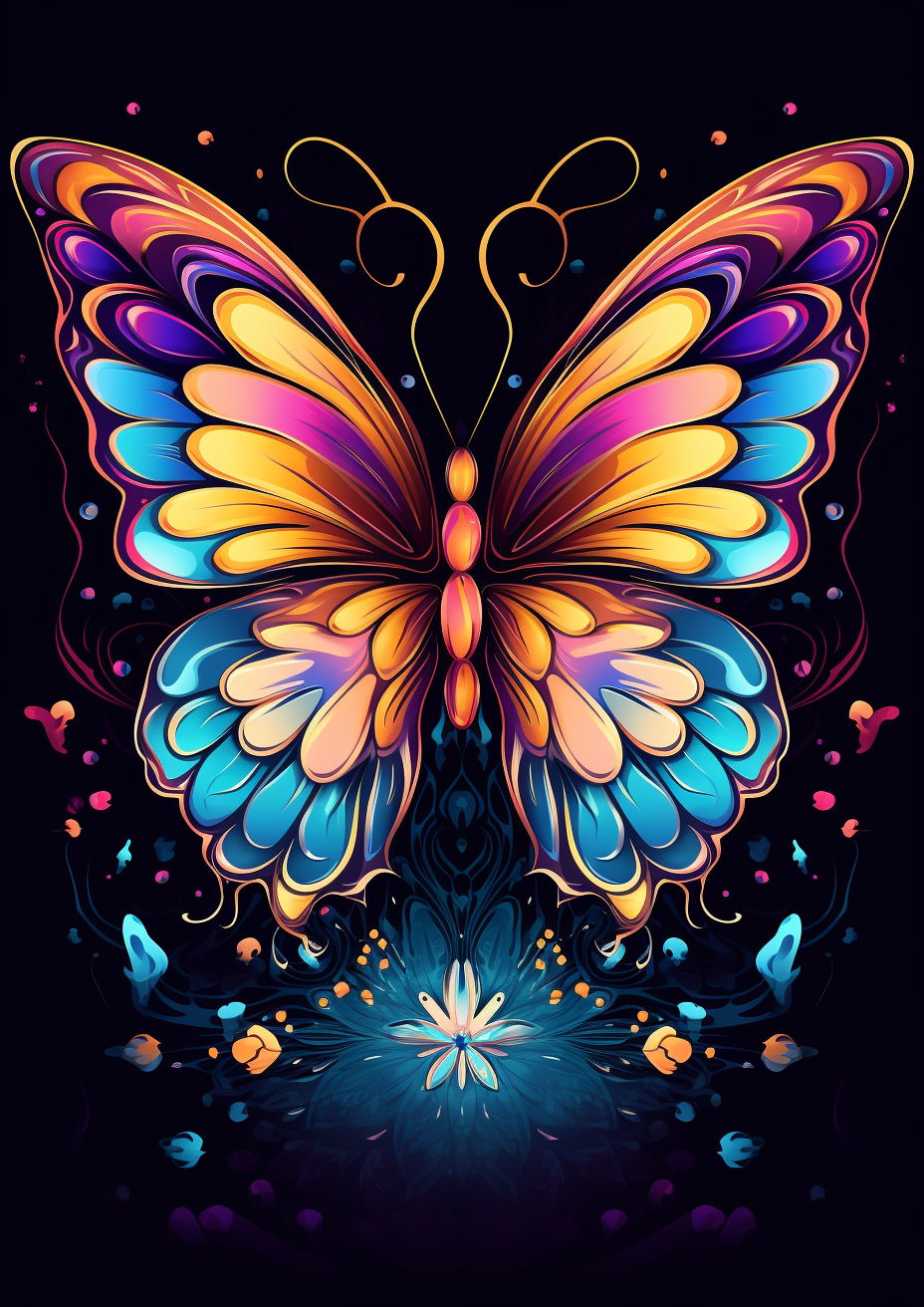 Glowing Flower Abstract Butterfly Diamond Art Kit