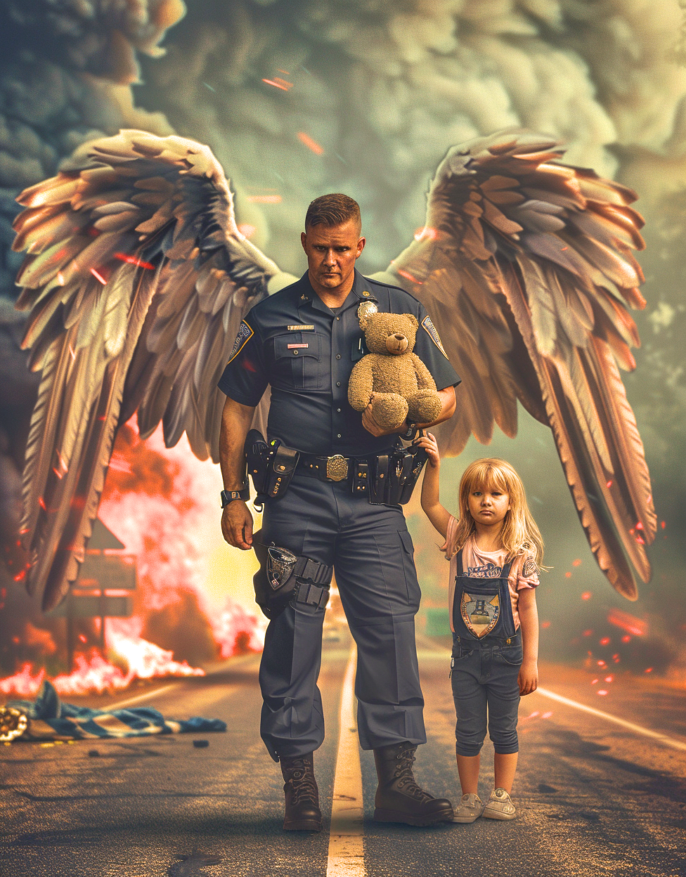 Out Of The Fire Police Angel Diamond Art Kit