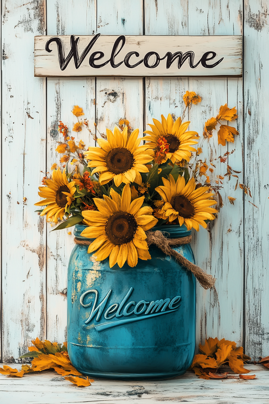 Welcome Jar Of Sunflowers Diamond Art Kit