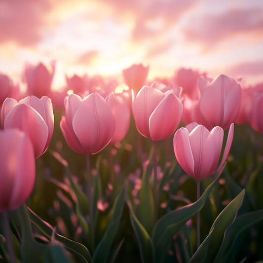 Close Up Pink Tulips Diamond Art Kit