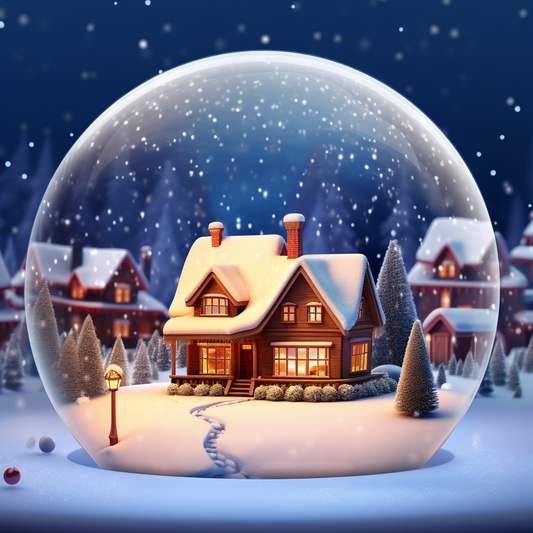 Snowy Night Crystal Ball Diamond Art Kit
