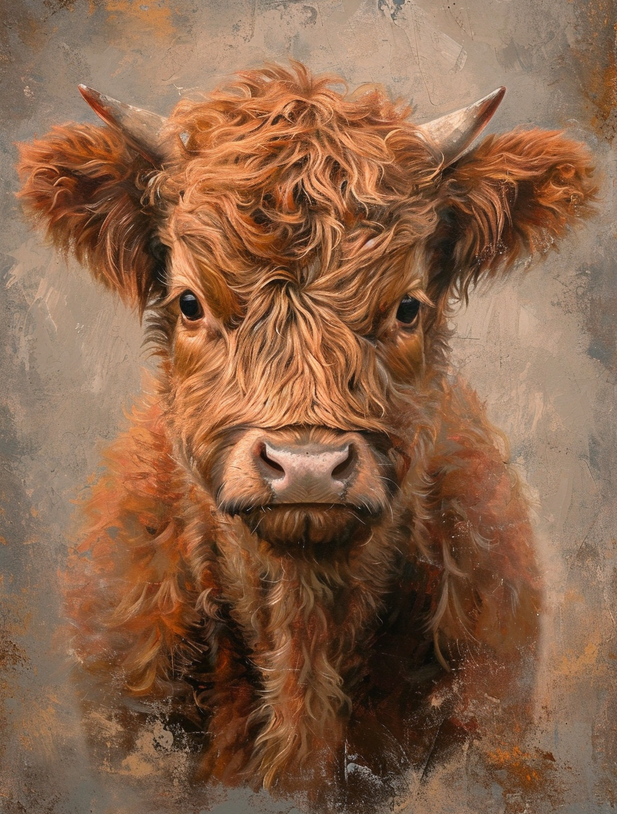 Brown Highland Calf Diamond Art Kit