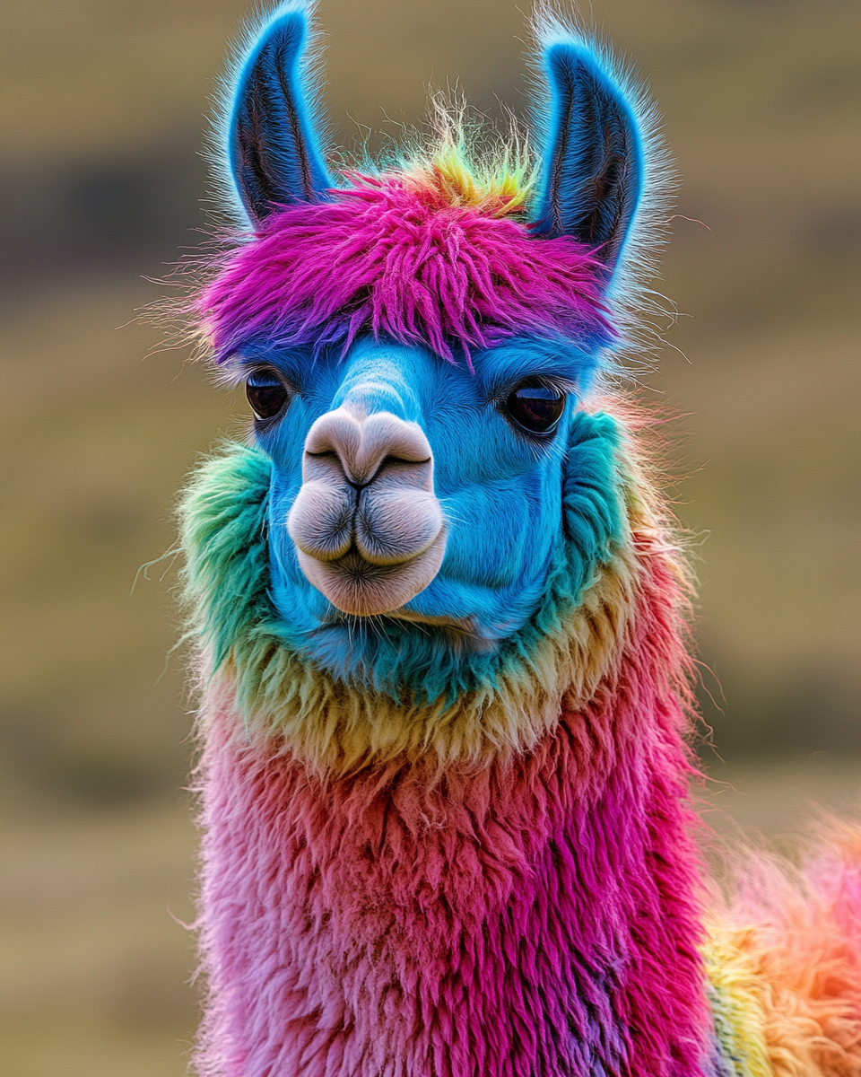 Rainbow Fur Alpaca Diamond Art Kit