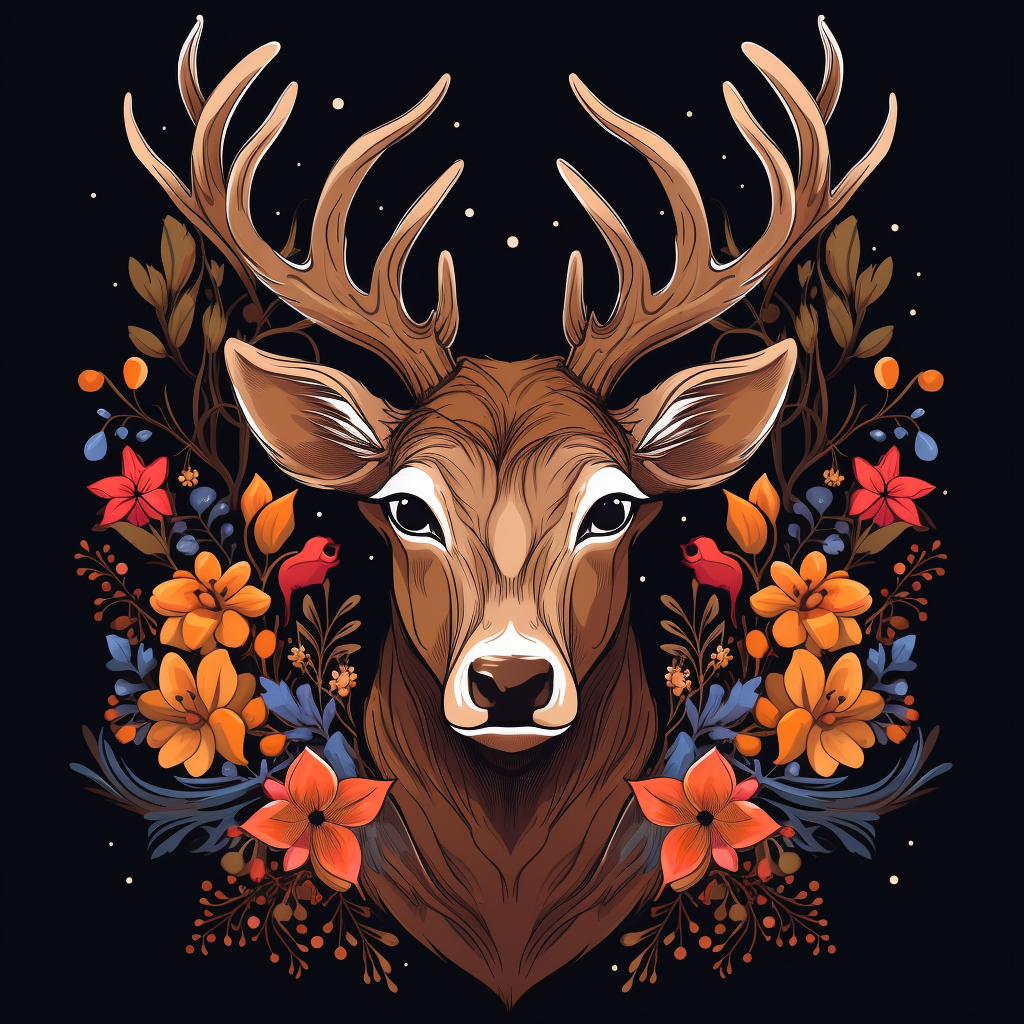 Autumn Flower Buck Diamond Art Kit