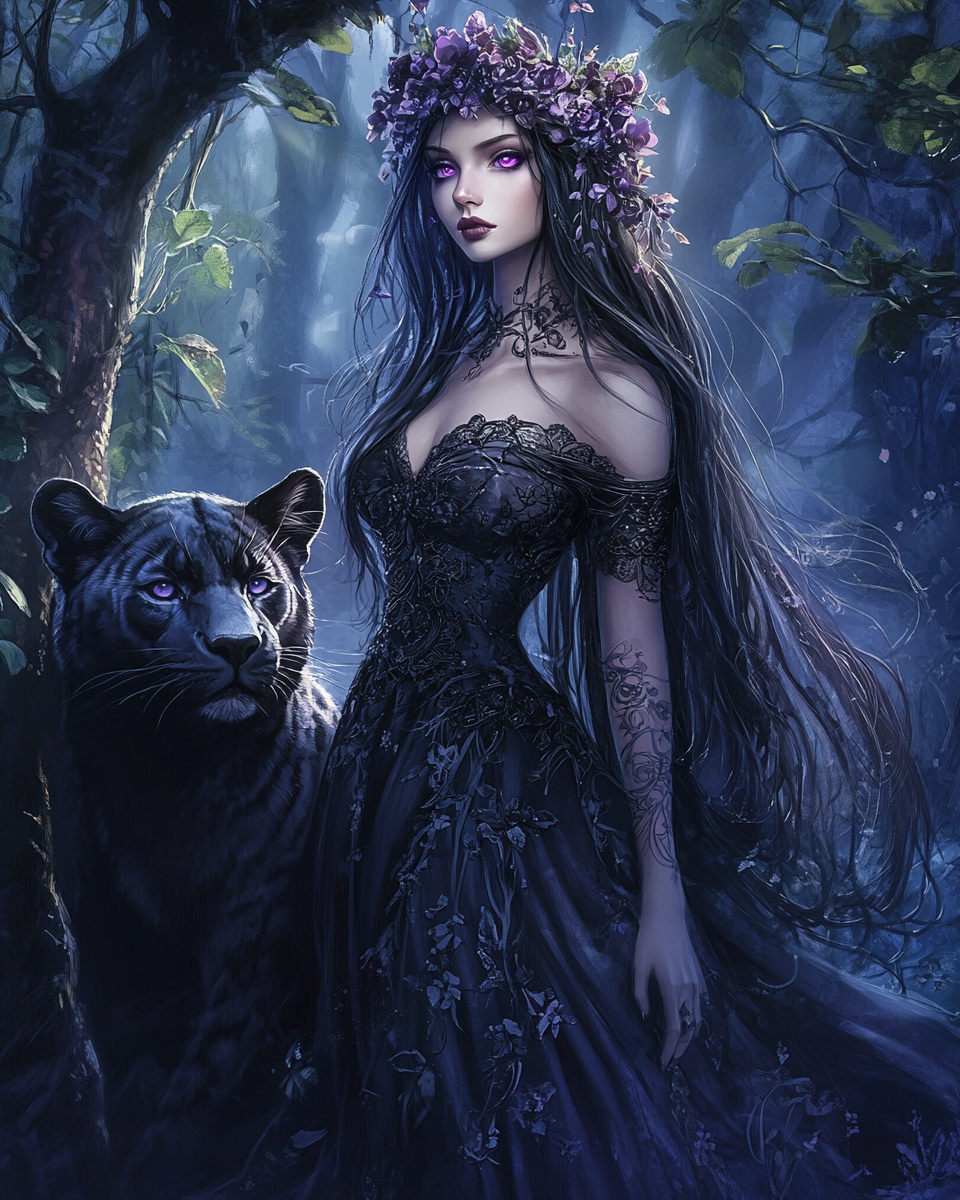 Black Tiger Purple Eye Princess Diamond Art Kit