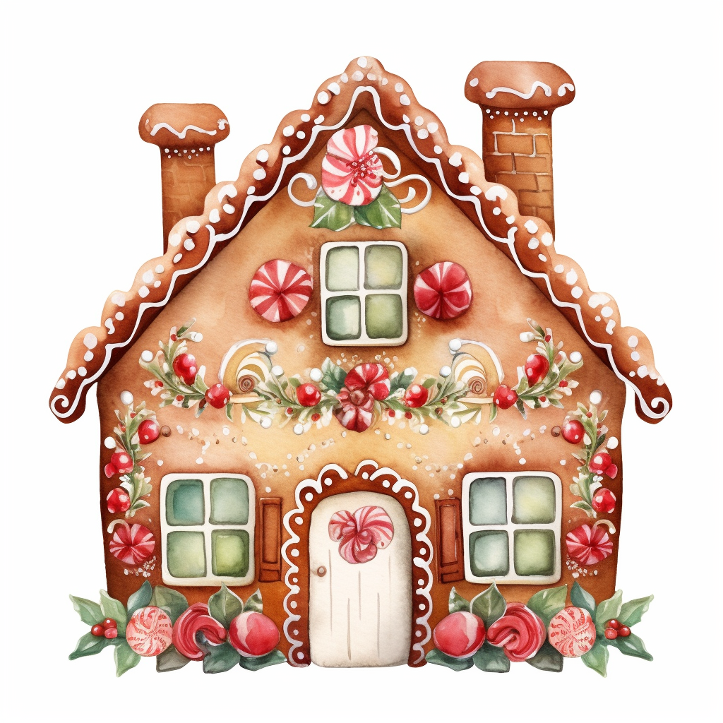 Watercolor Gingerbread House Diamond Art Kit
