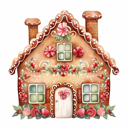 Watercolor Gingerbread House Diamond Art Kit