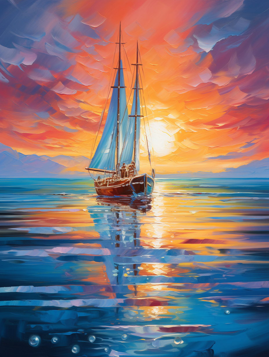 Painted Sky Sailing Ship Diamond Art Kit