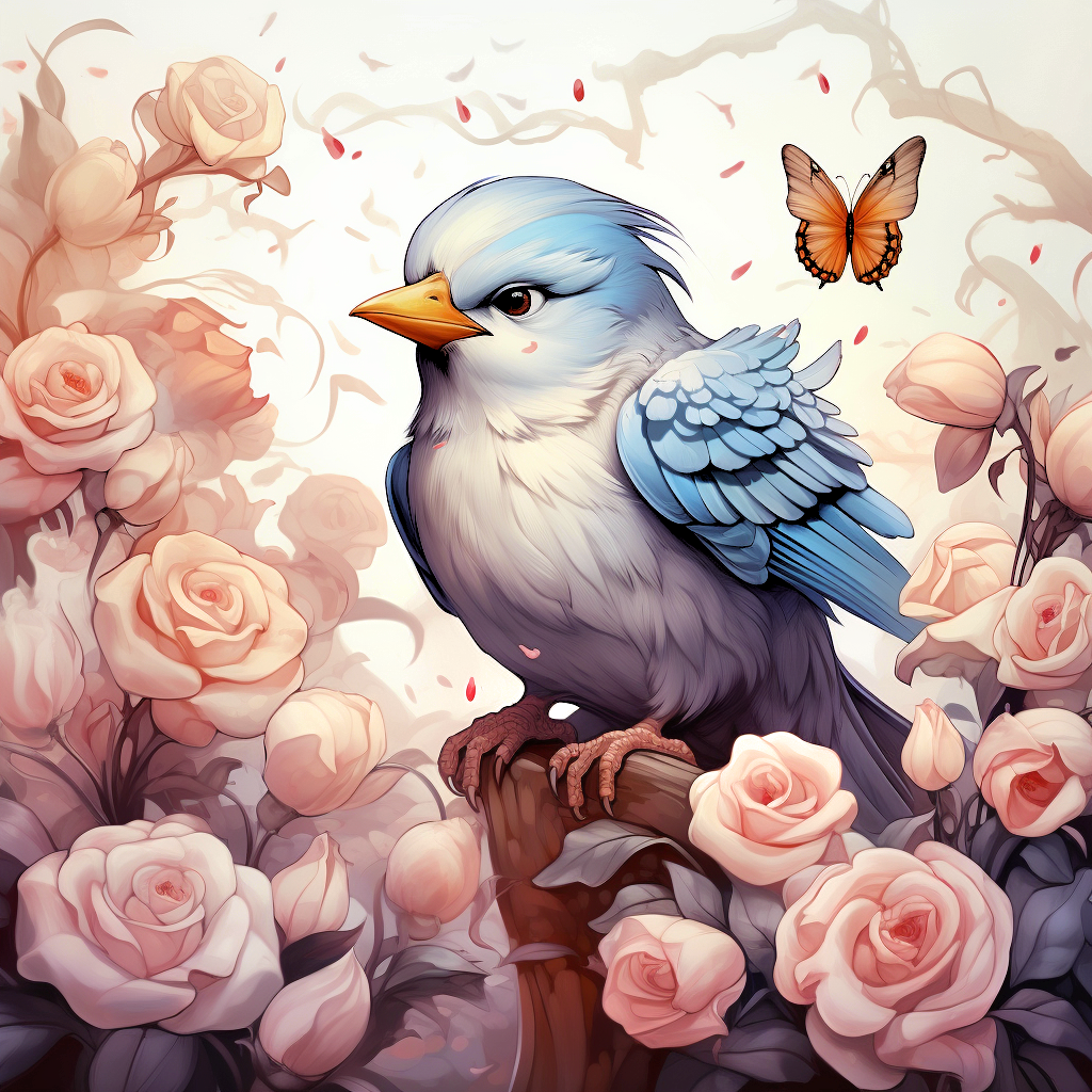 Light Bluebird Butterfly Diamond Art Kit