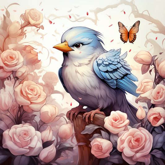 Light Bluebird Butterfly Diamond Art Kit