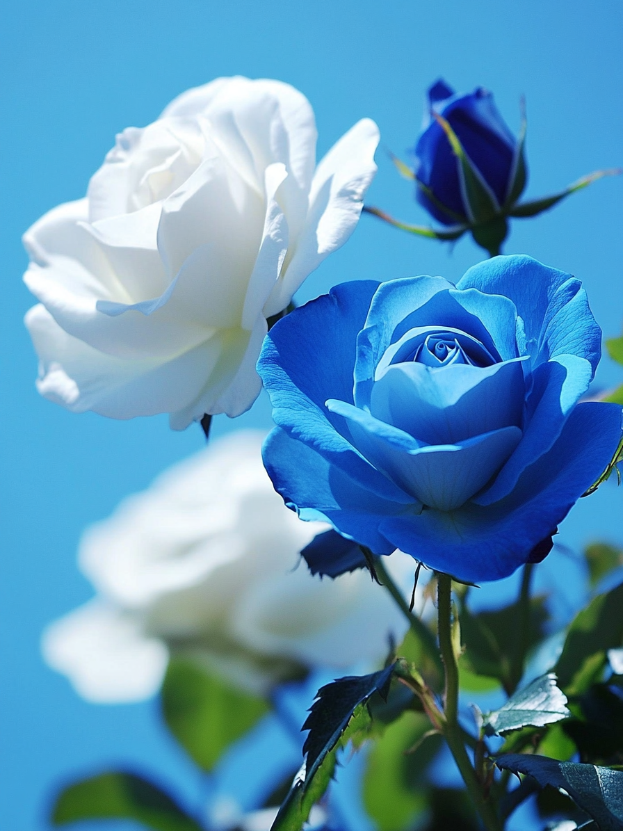 Blue White Roses Diamond Art Kit