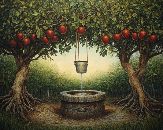 Apple Tree Wishing Well Diamond Art Kit