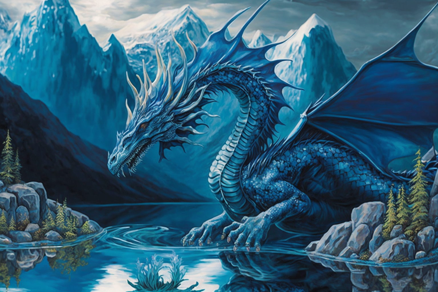 Snowy Mountain Dragon Diamond Art Kit