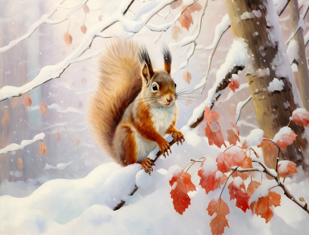 Squirrel Leaves Diamond Art Kit