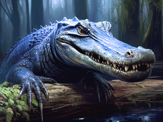 Blue Alligator Log Diamond Art Kit