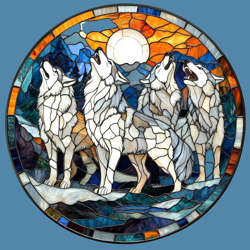 Abstract Whitewolf Circle Diamond Art Kit