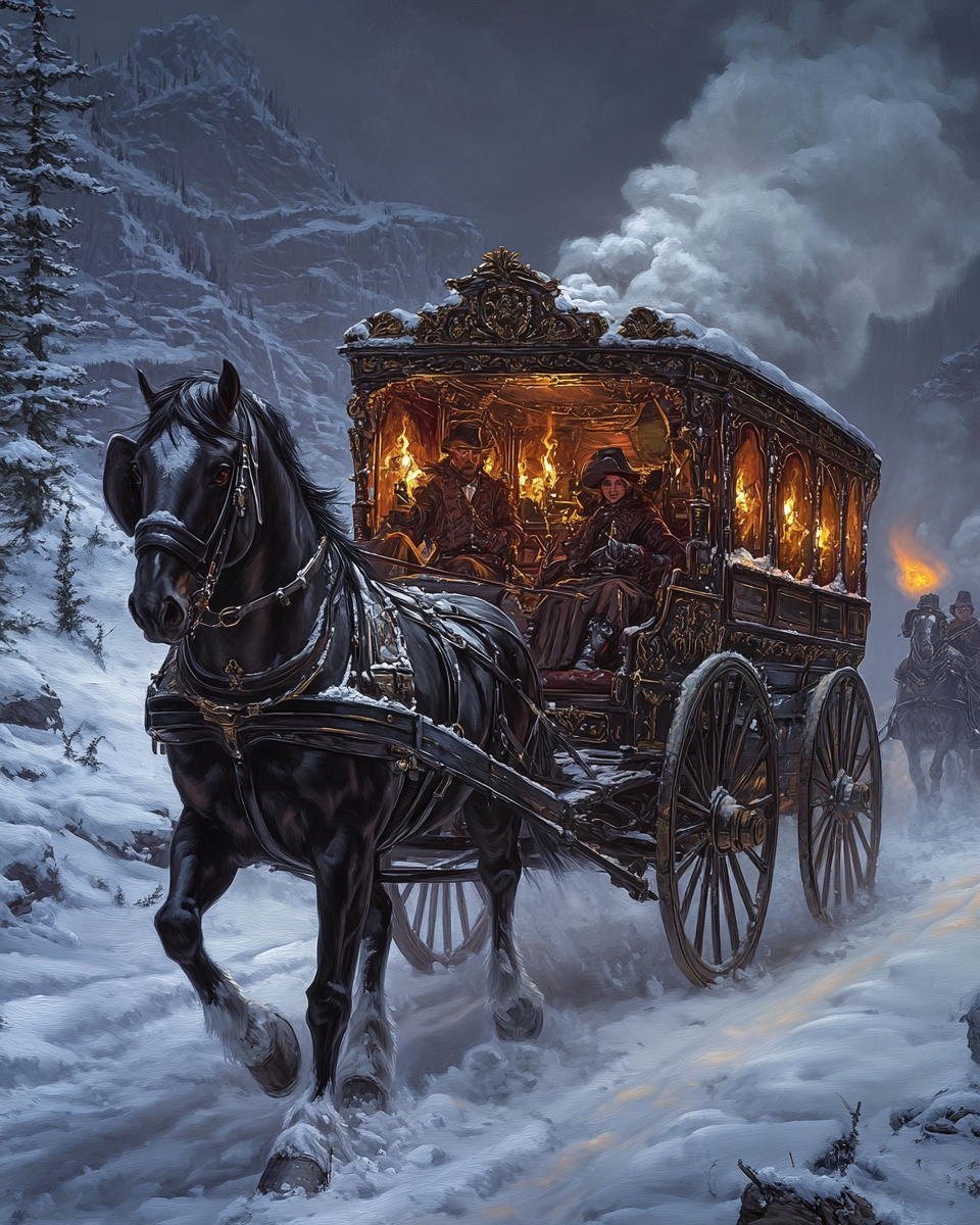 Carriage In The Snow Diamond Art Kit