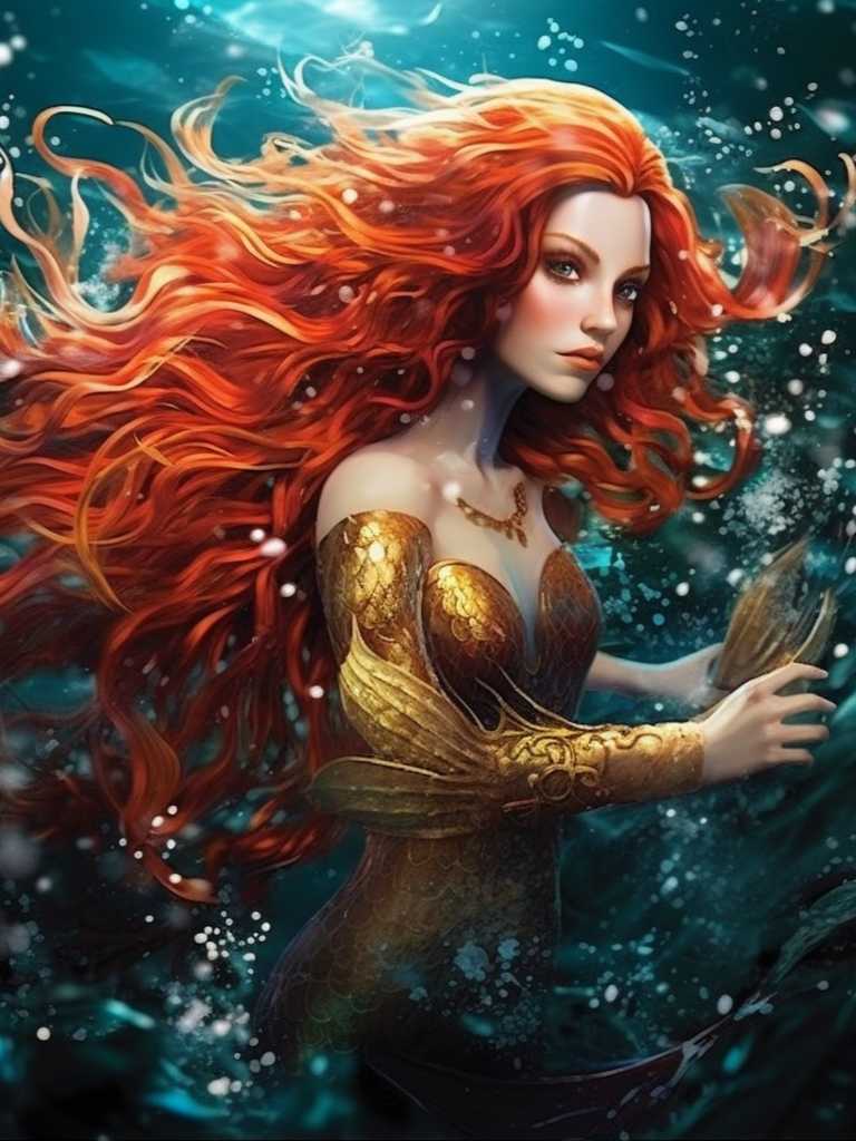 Gold Mermaid Diamond Art Kit