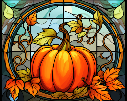 Abstract Pumpkin Oval Diamond Art Kit