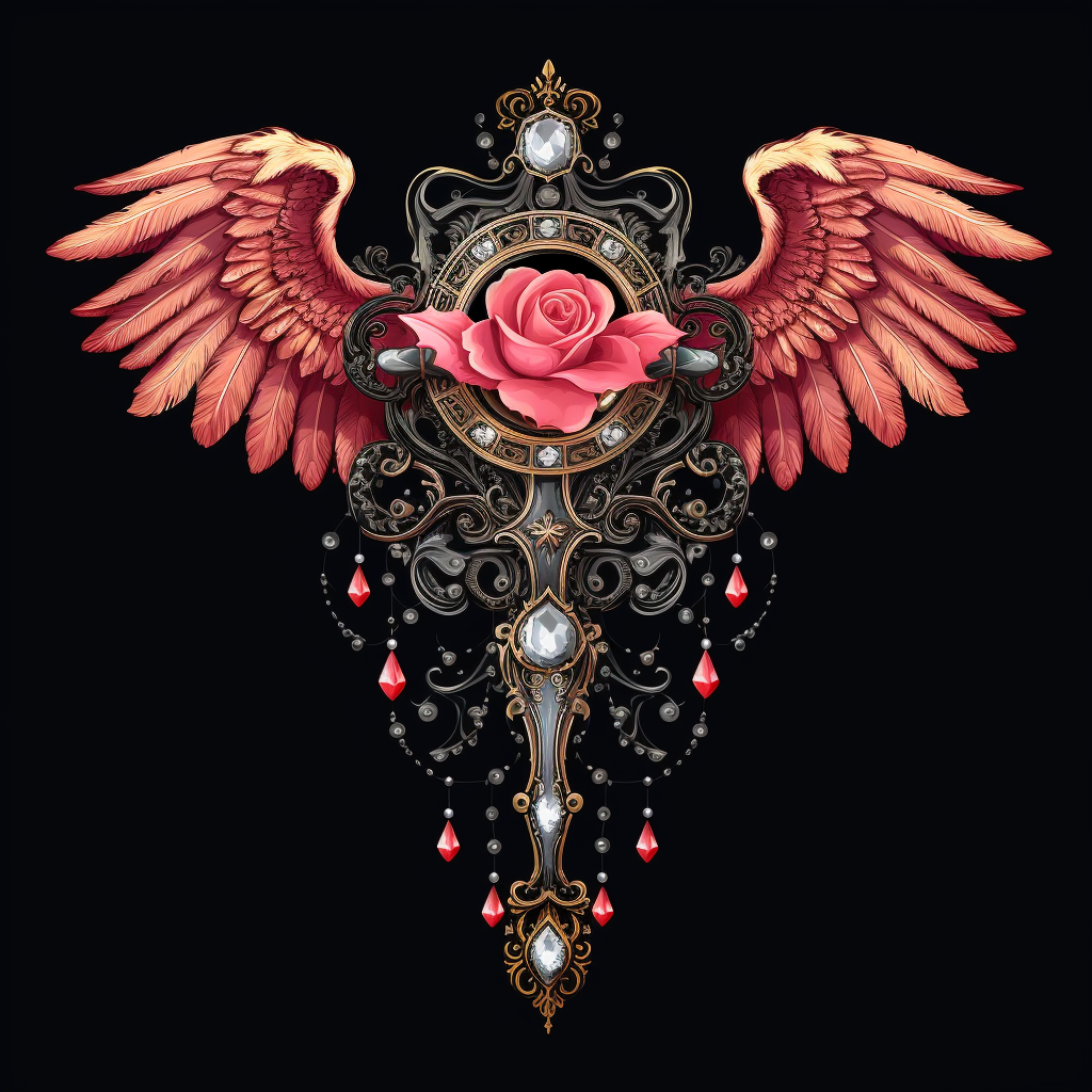 Pink Wing Pink Rose Cross Diamond Art Kit