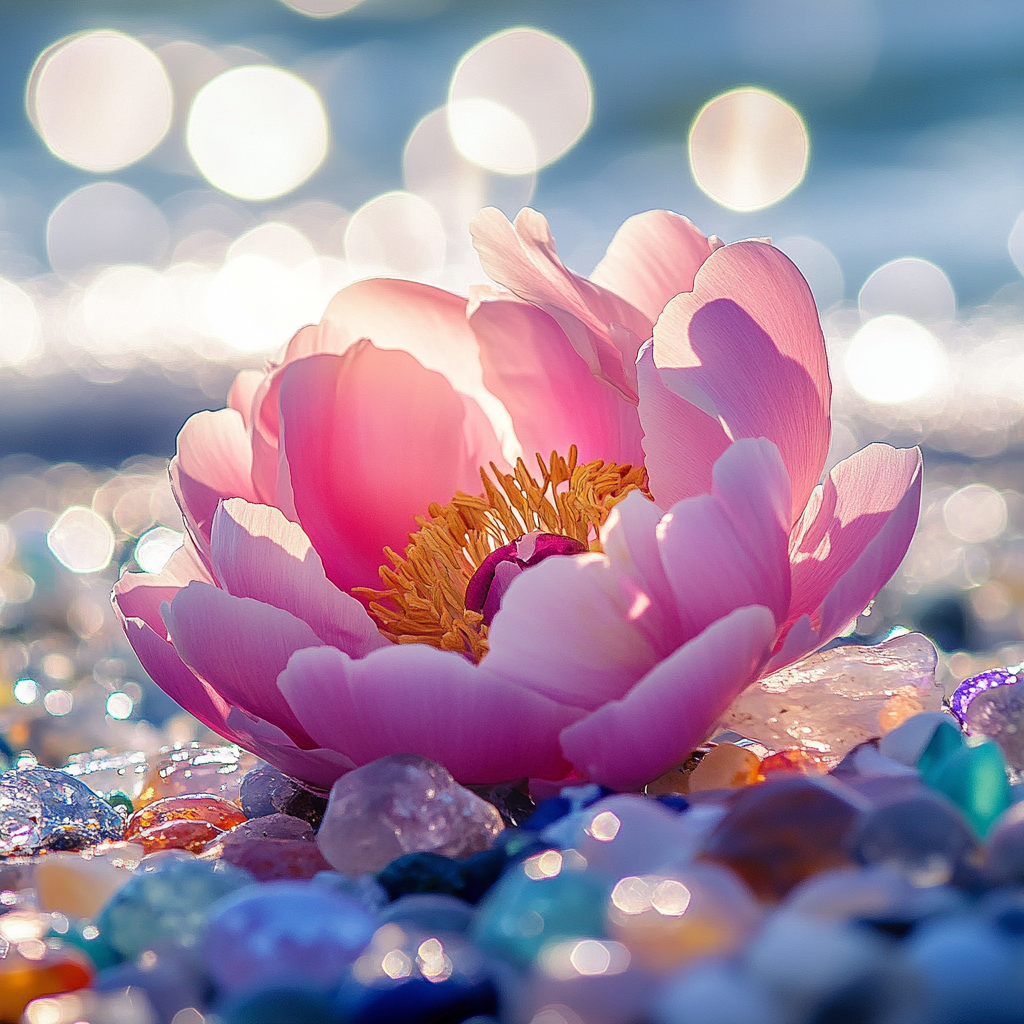 Peony And Seaglass Diamond Art Kit