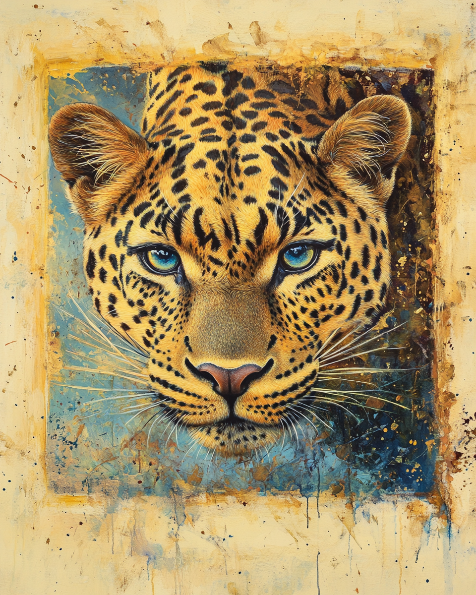 Yellow Frame Leopard Diamond Art Kit