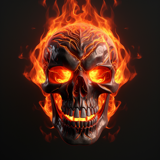 Burning Fire Skull Diamond Art Kit