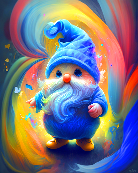 Swirl Background Gnome Diamond Art Kit