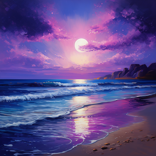 Pink Blue Purple Beach Diamond Art Kit