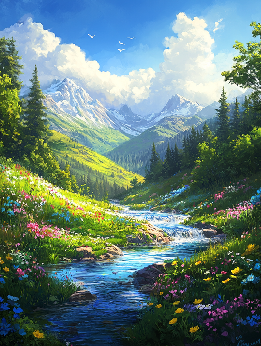 Winding Valley River Diamond Art Kit