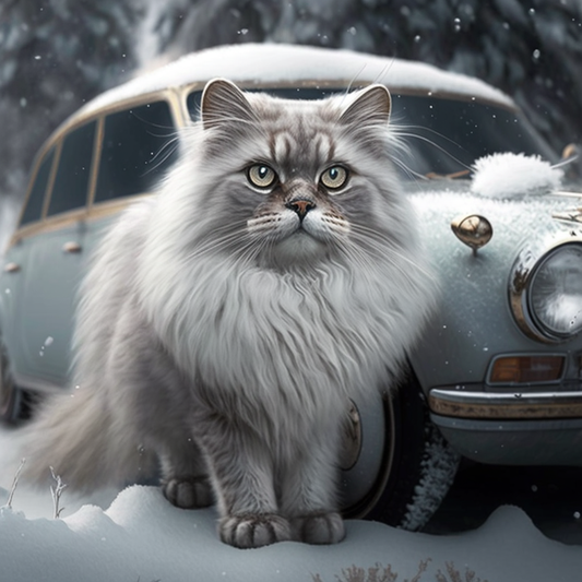 Cat And Car Diamond Art Kit