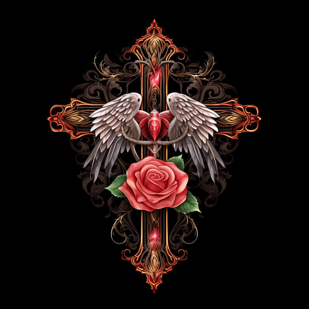 Angelwings Rose Cross Diamond Art Kit