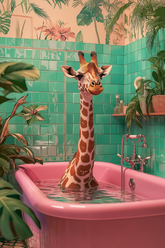 Giraffe Bathtub Diamond Art Kit