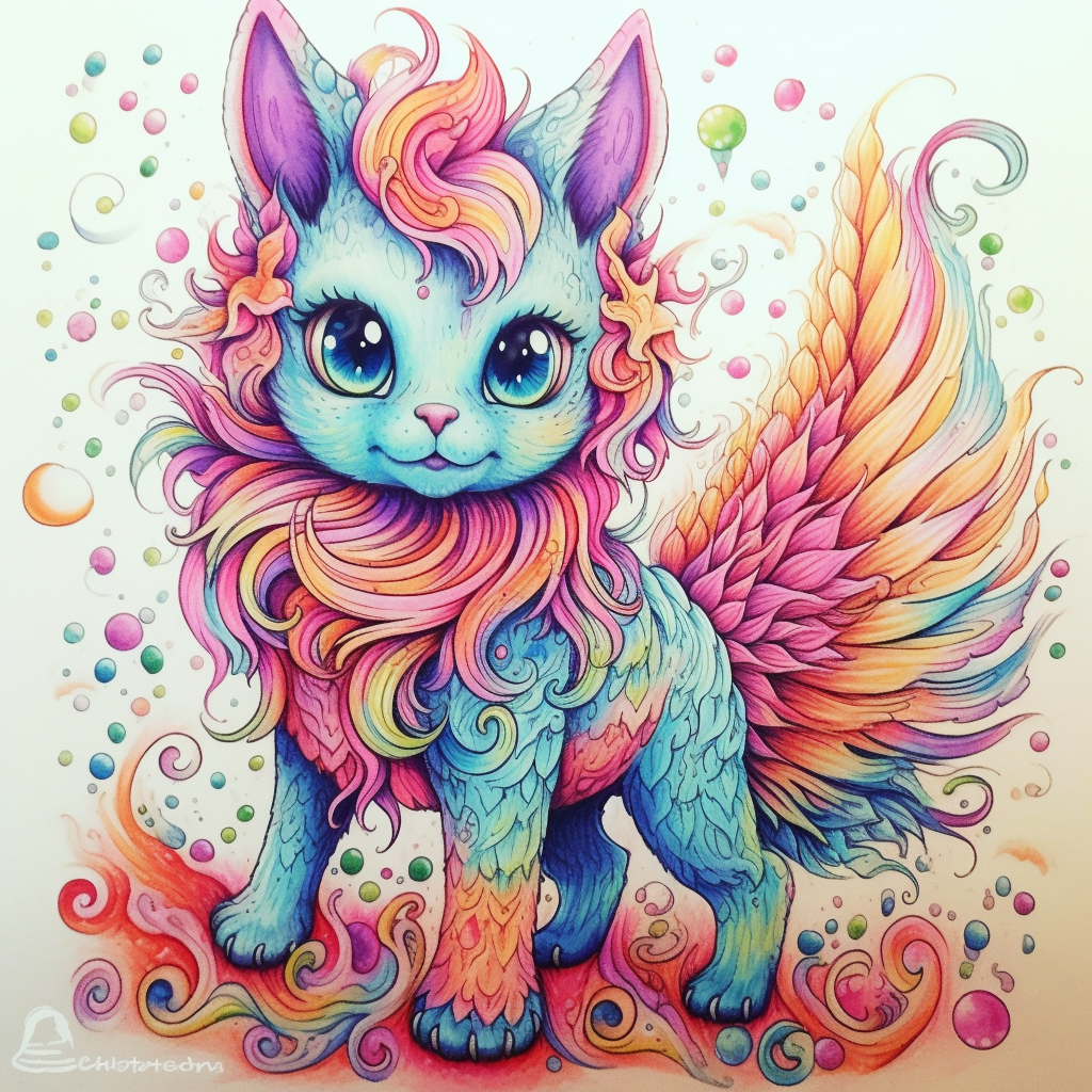 Feather Tail Fantasy Cat Diamond Art Kit