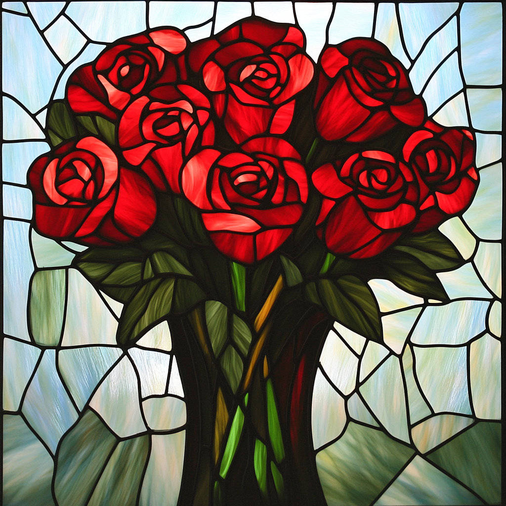 Rose Bou Q Et Abstract Diamond Art Kit