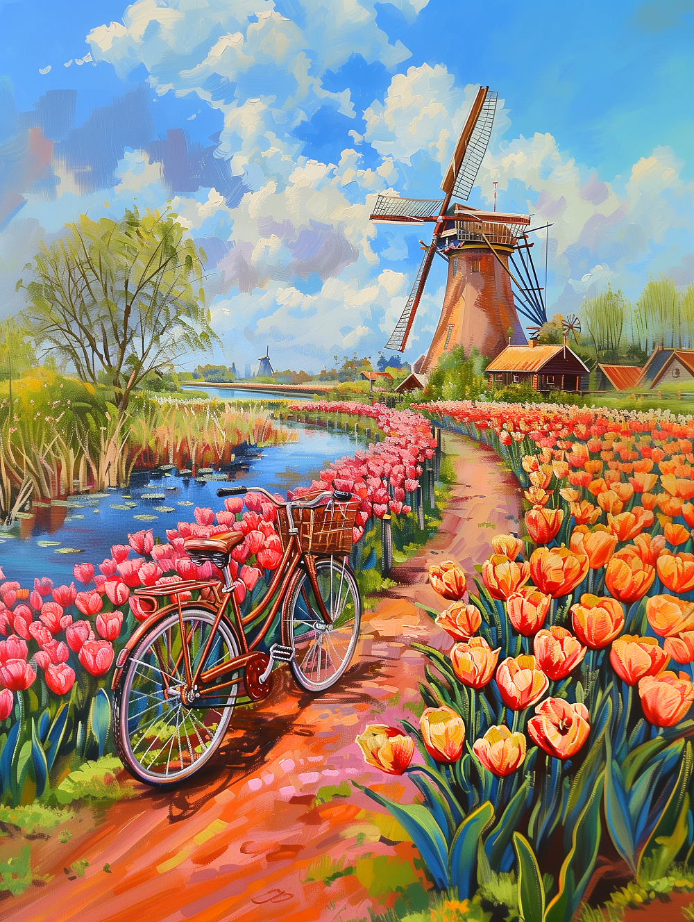 Path In The Tulips Diamond Art Kit