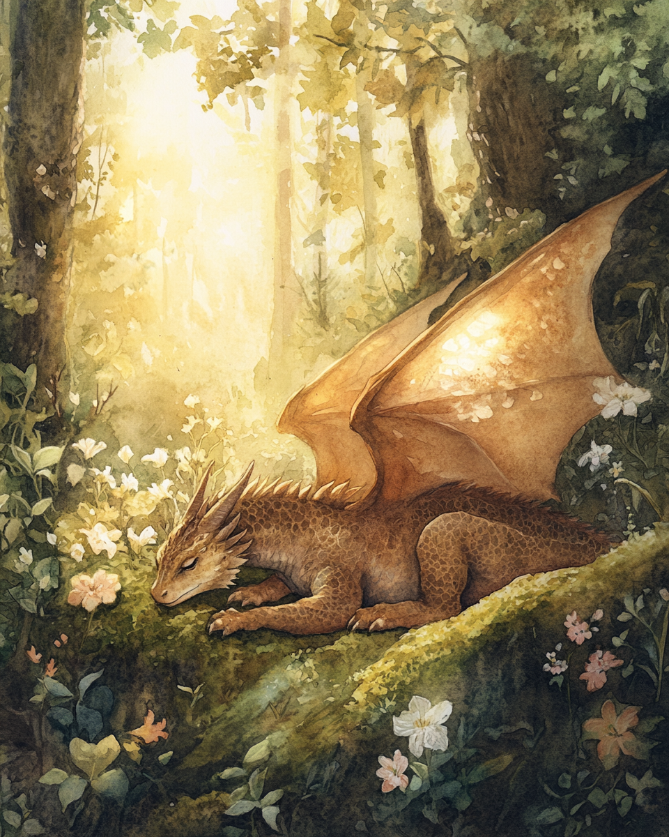 Sleeping Brown Dragon Diamond Art Kit
