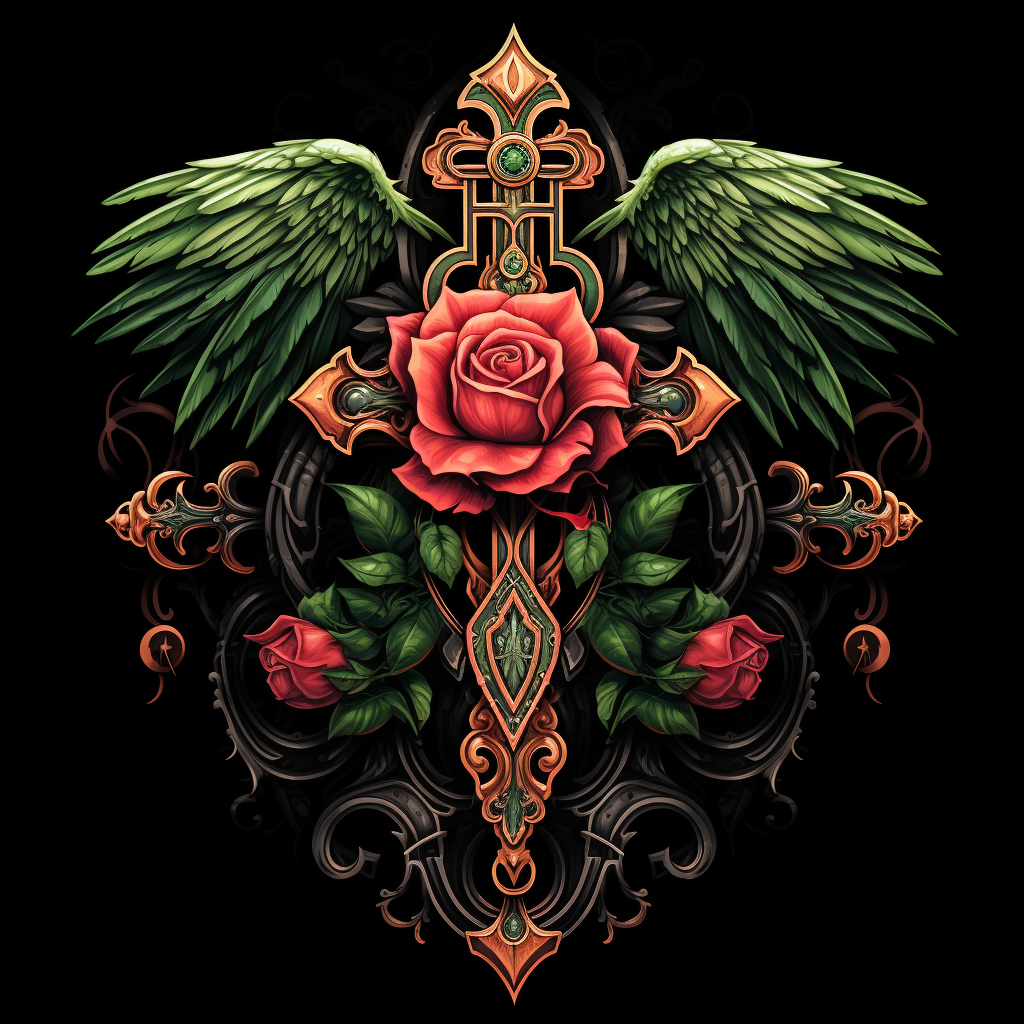 Green Wing Pink Rose Cross Diamond Art Kit